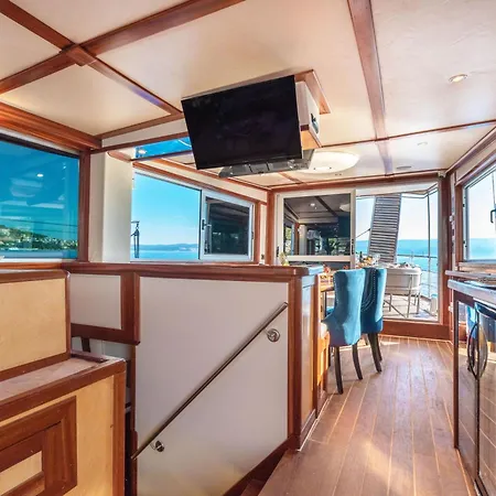 Botel Night In Boat On The River *