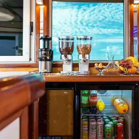 Botel Night In Boat On The River Omis